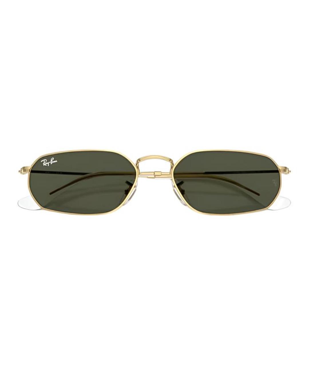 RAY BAN Золотые металлические солнцезащитные очки, фото 3