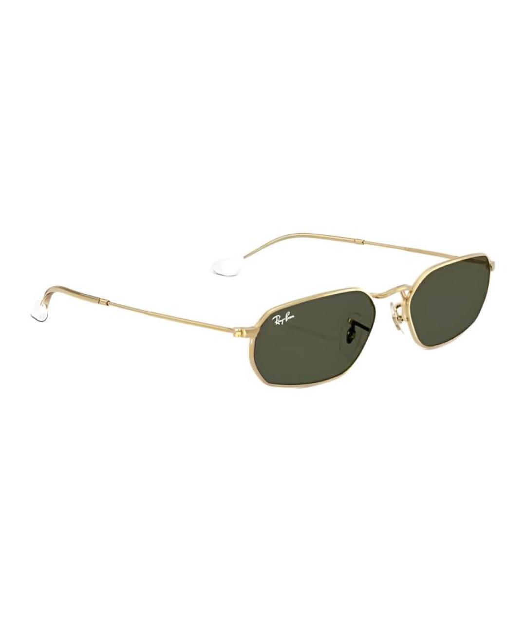 RAY BAN Золотые металлические солнцезащитные очки, фото 4