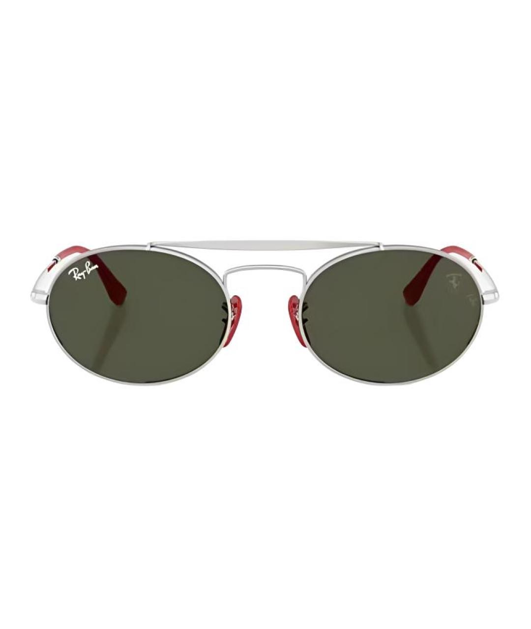 RAY BAN Серебряные металлические солнцезащитные очки, фото 2