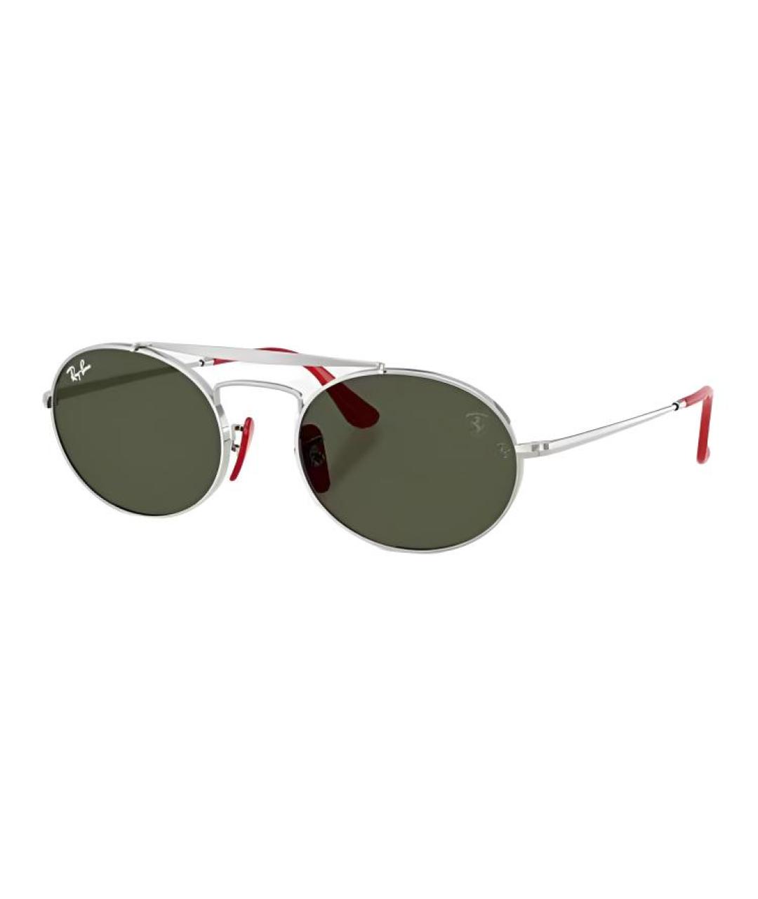 RAY BAN Серебряные металлические солнцезащитные очки, фото 1