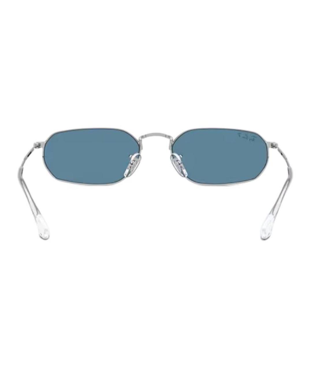 RAY BAN Серебряные металлические солнцезащитные очки, фото 4