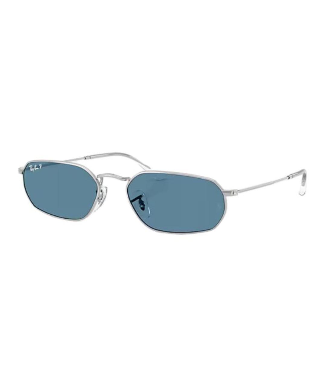 RAY BAN Серебряные металлические солнцезащитные очки, фото 1