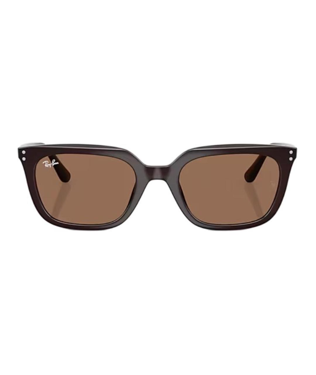 RAY BAN Коричневые пластиковые солнцезащитные очки, фото 2