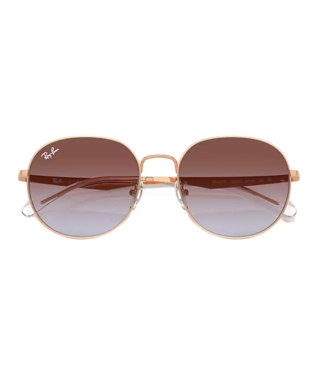 RAY BAN Золотые металлические солнцезащитные очки, фото 5