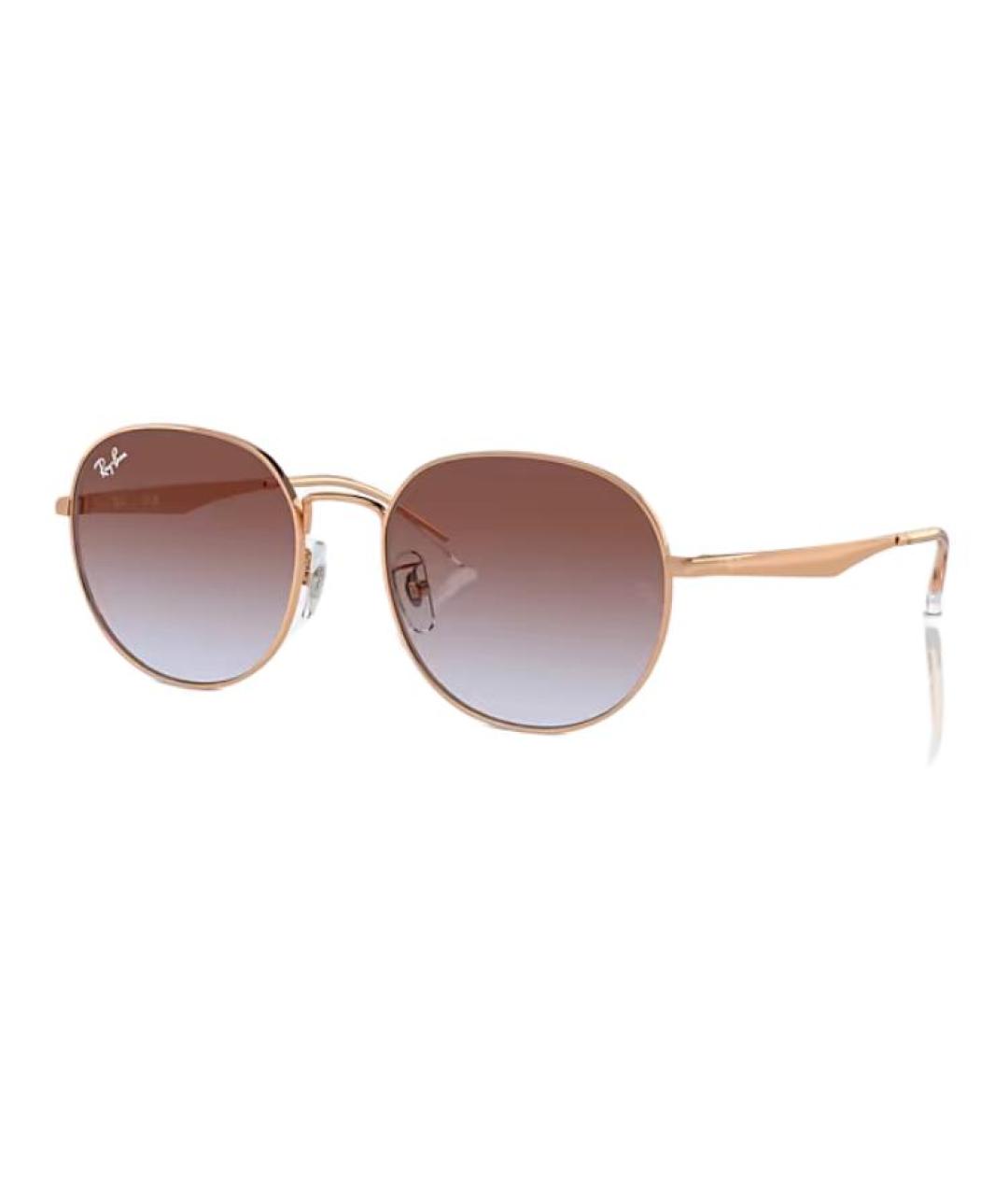 RAY BAN Золотые металлические солнцезащитные очки, фото 1