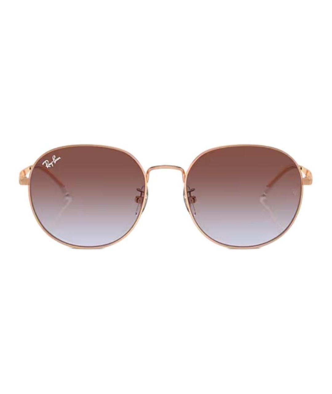 RAY BAN Золотые металлические солнцезащитные очки, фото 2