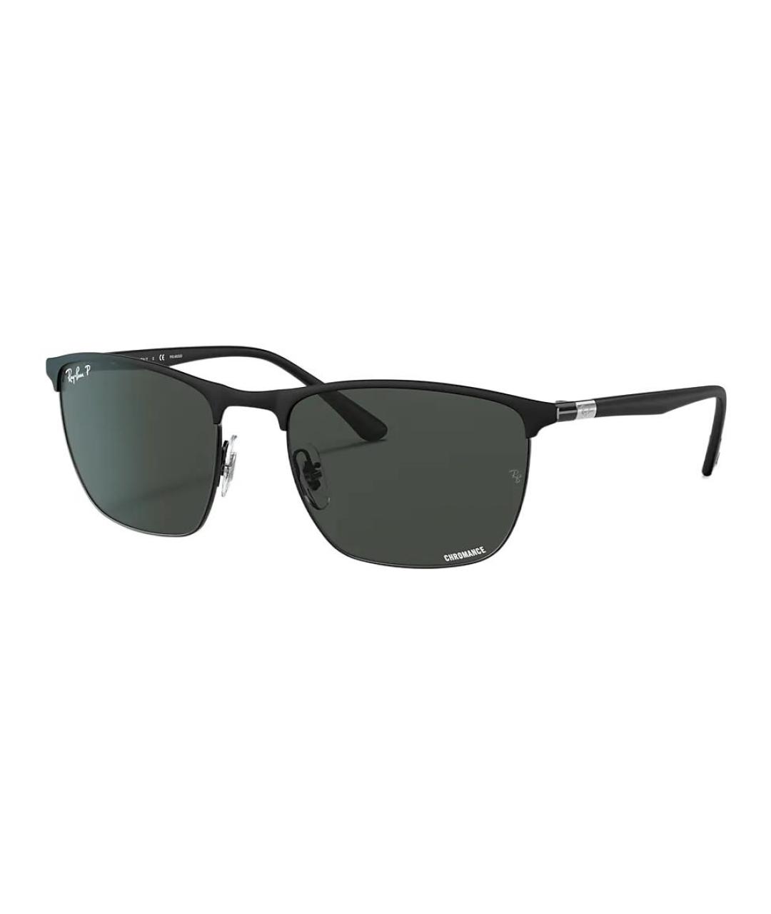 RAY BAN Черные металлические солнцезащитные очки, фото 1