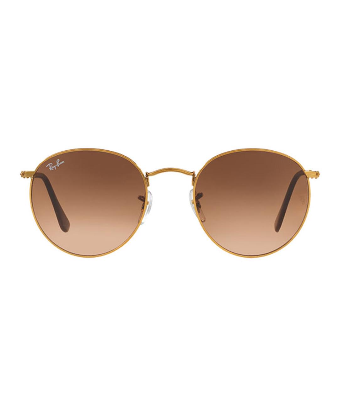RAY BAN Коричневые металлические солнцезащитные очки, фото 2