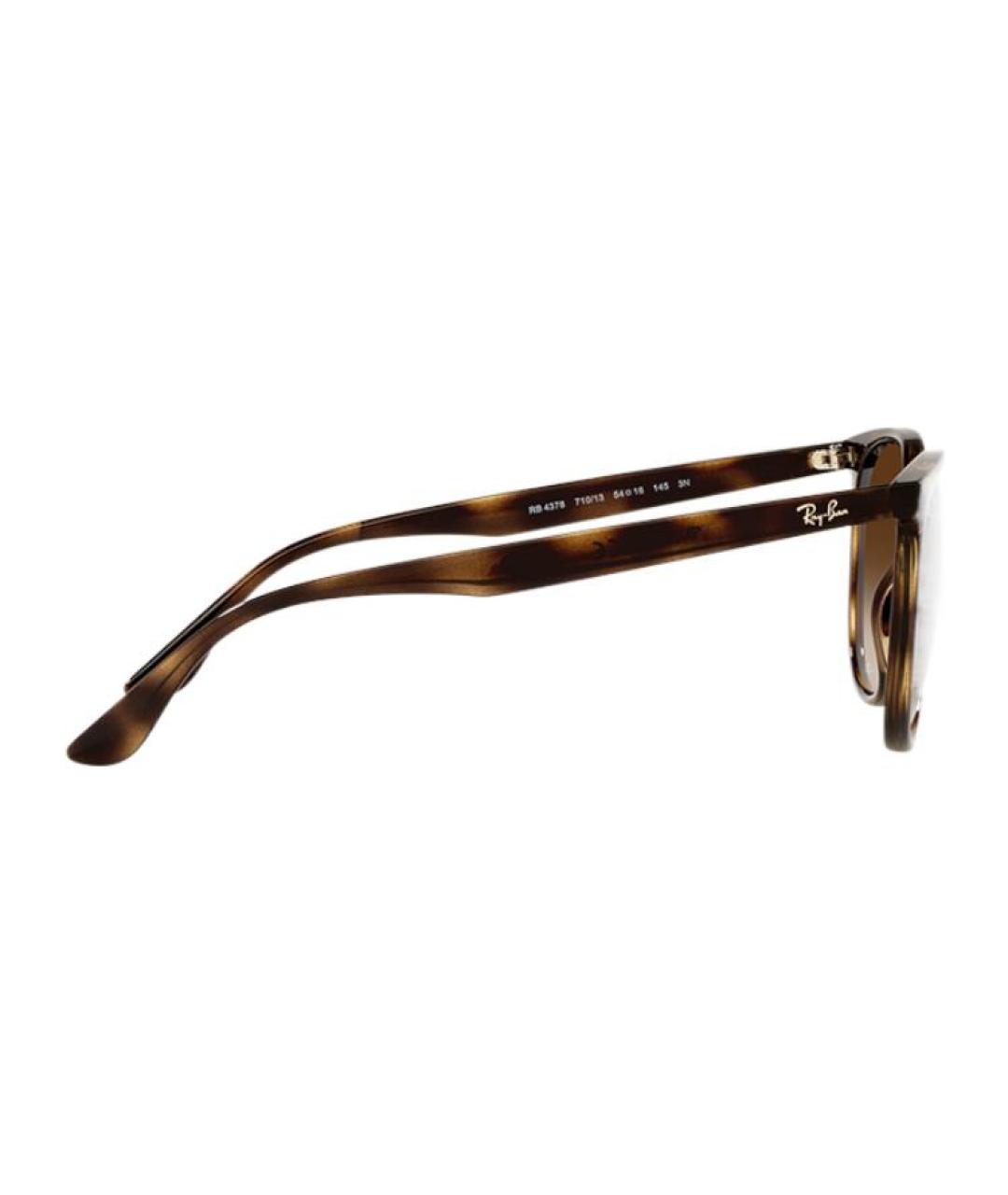 RAY BAN Коричневые пластиковые солнцезащитные очки, фото 3