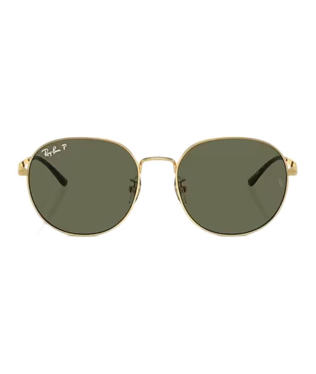 RAY BAN Золотые металлические солнцезащитные очки, фото 2