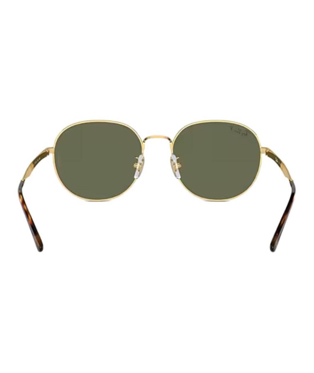RAY BAN Золотые металлические солнцезащитные очки, фото 4