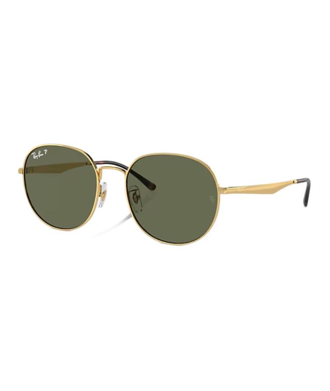RAY BAN Золотые металлические солнцезащитные очки, фото 1