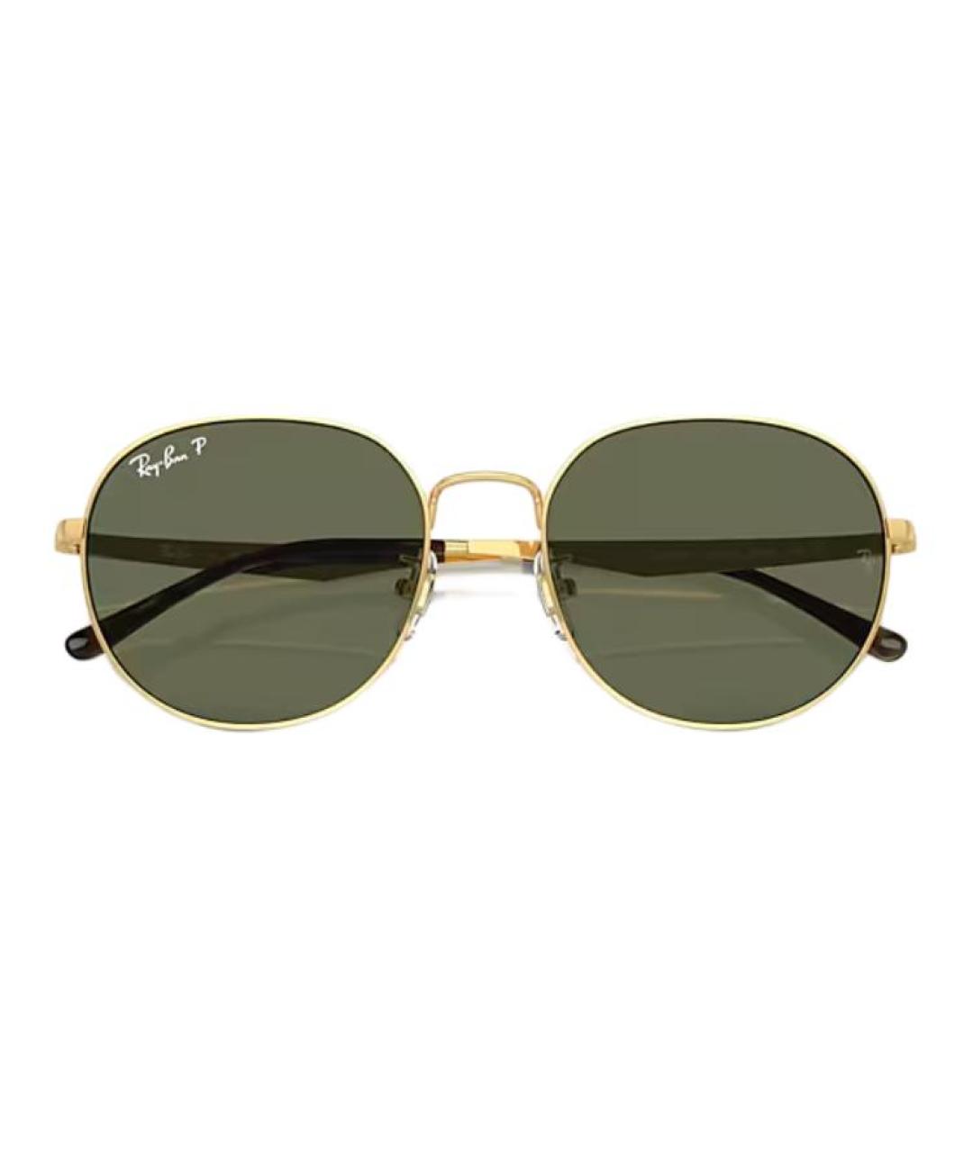 RAY BAN Золотые металлические солнцезащитные очки, фото 5