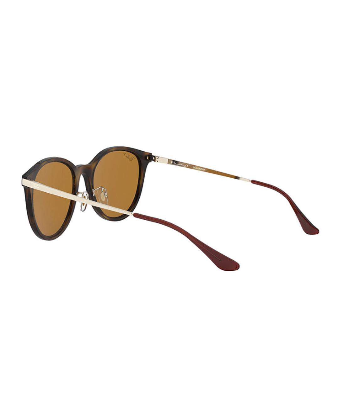 RAY BAN Коричневые пластиковые солнцезащитные очки, фото 4