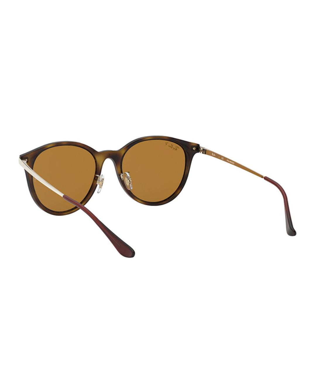 RAY BAN Коричневые пластиковые солнцезащитные очки, фото 5
