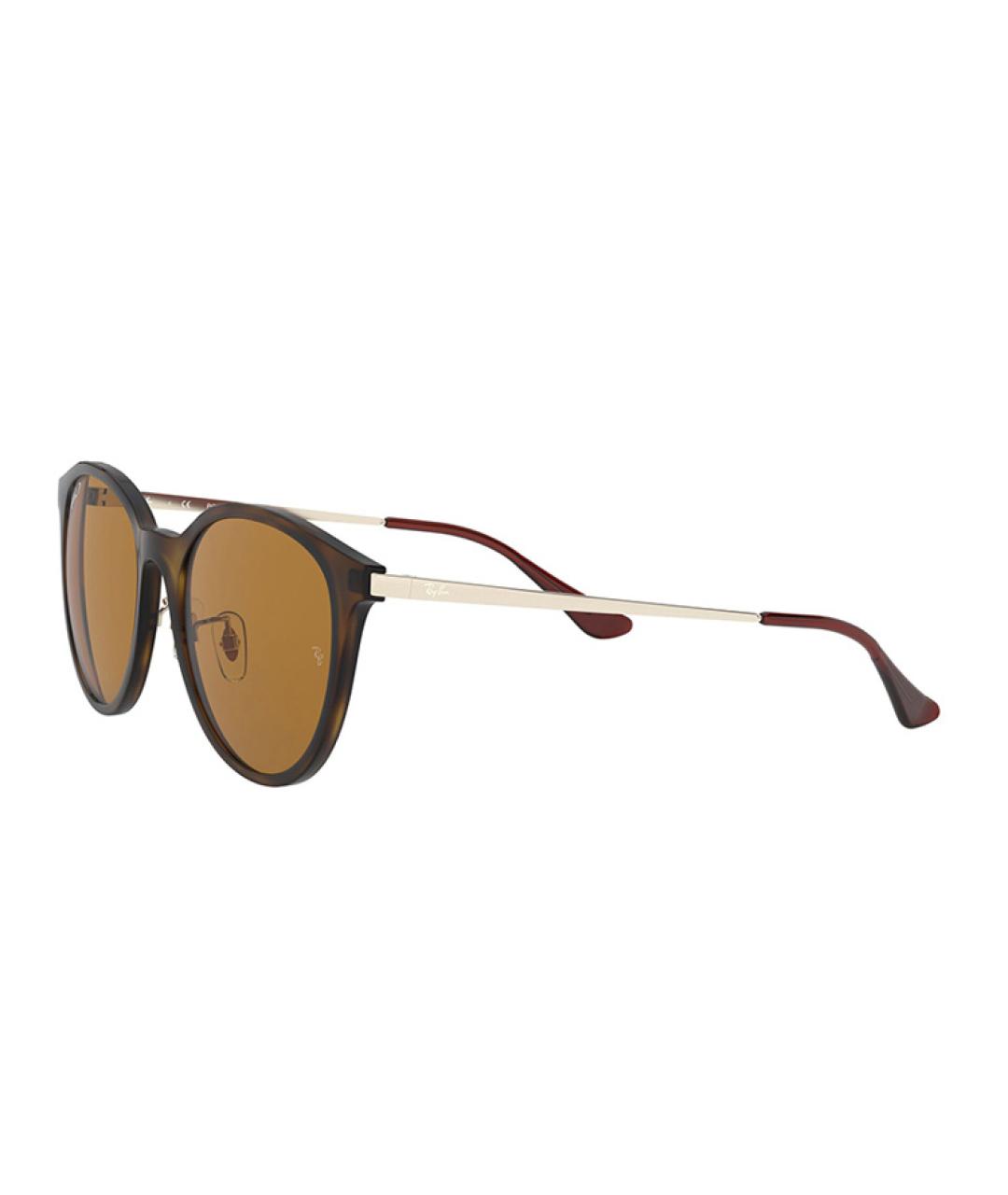 RAY BAN Коричневые пластиковые солнцезащитные очки, фото 3