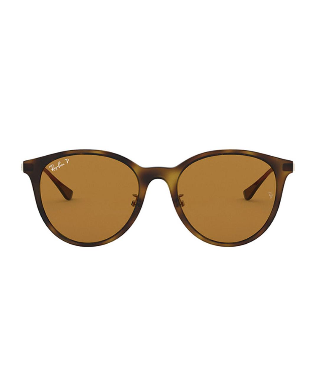 RAY BAN Коричневые пластиковые солнцезащитные очки, фото 1