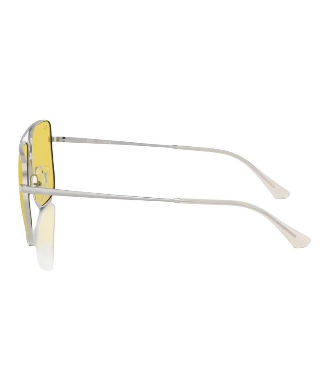 RAY BAN Серебряные металлические солнцезащитные очки, фото 3