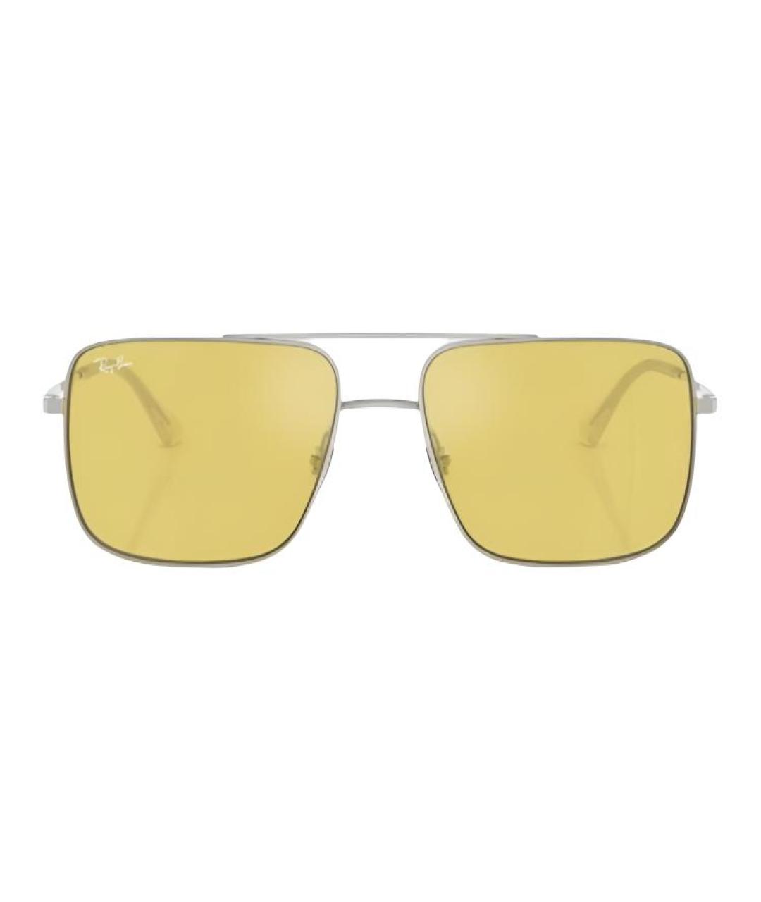 RAY BAN Серебряные металлические солнцезащитные очки, фото 2