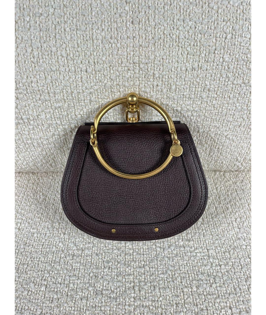 CHLOE Коричневая кожаная сумка с короткими ручками, фото 9