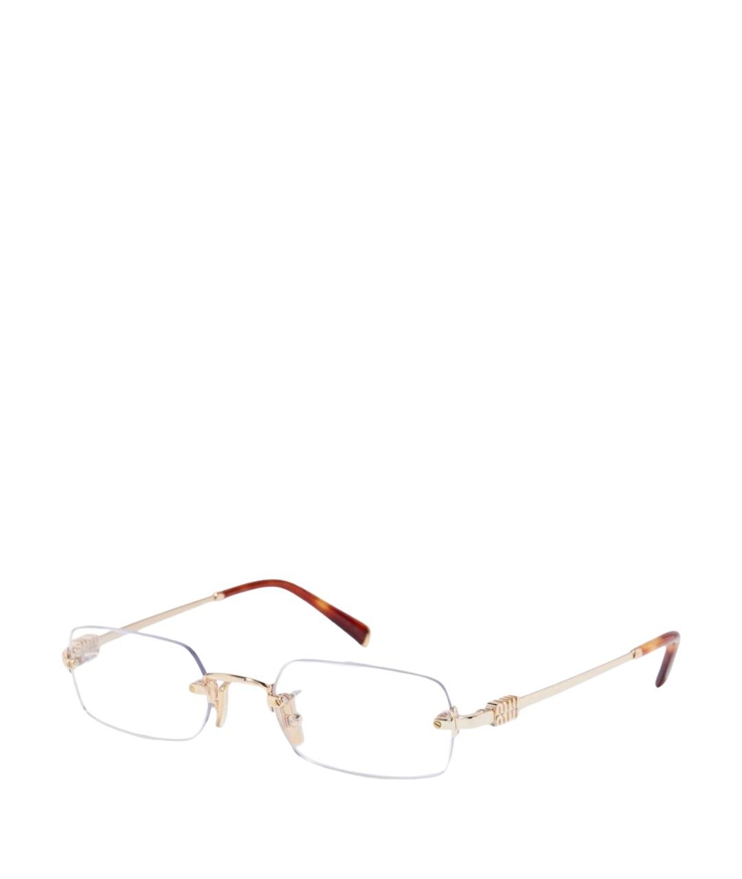 MIU MIU Золотые металлические солнцезащитные очки, фото 1