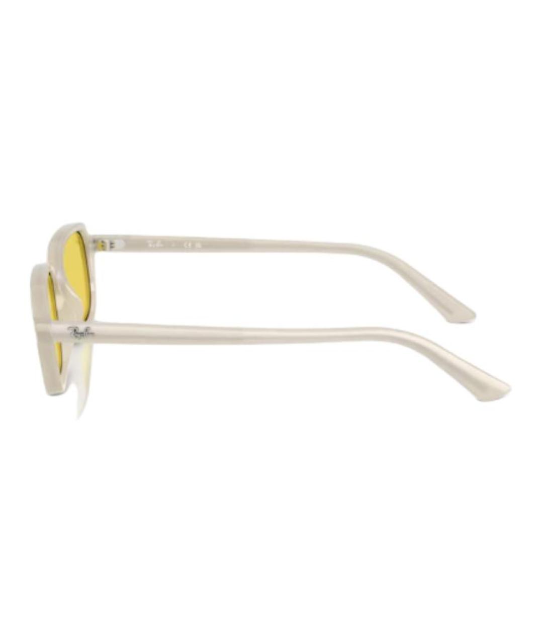 RAY BAN Белые пластиковые солнцезащитные очки, фото 3