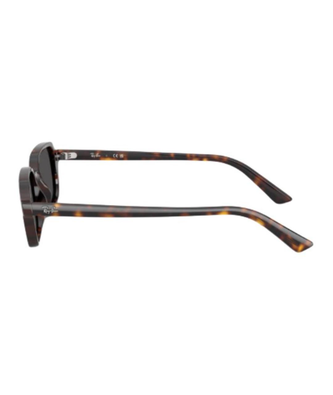 RAY BAN Коричневые пластиковые солнцезащитные очки, фото 3