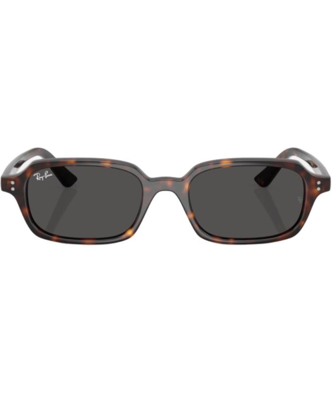 RAY BAN Коричневые пластиковые солнцезащитные очки, фото 2