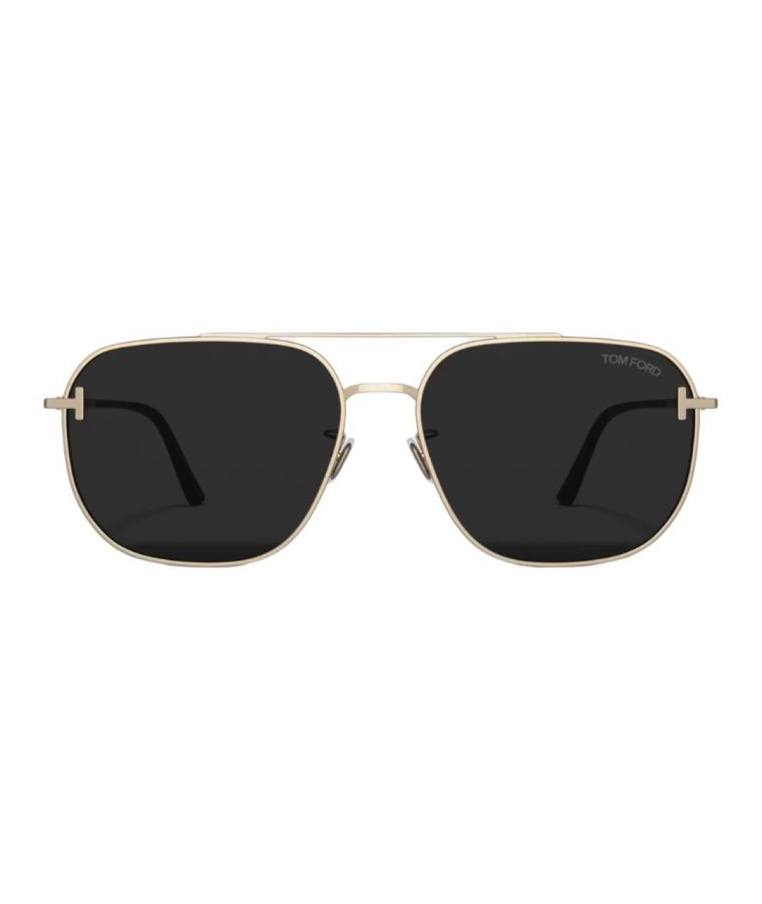 TOM FORD Золотые металлические солнцезащитные очки, фото 2