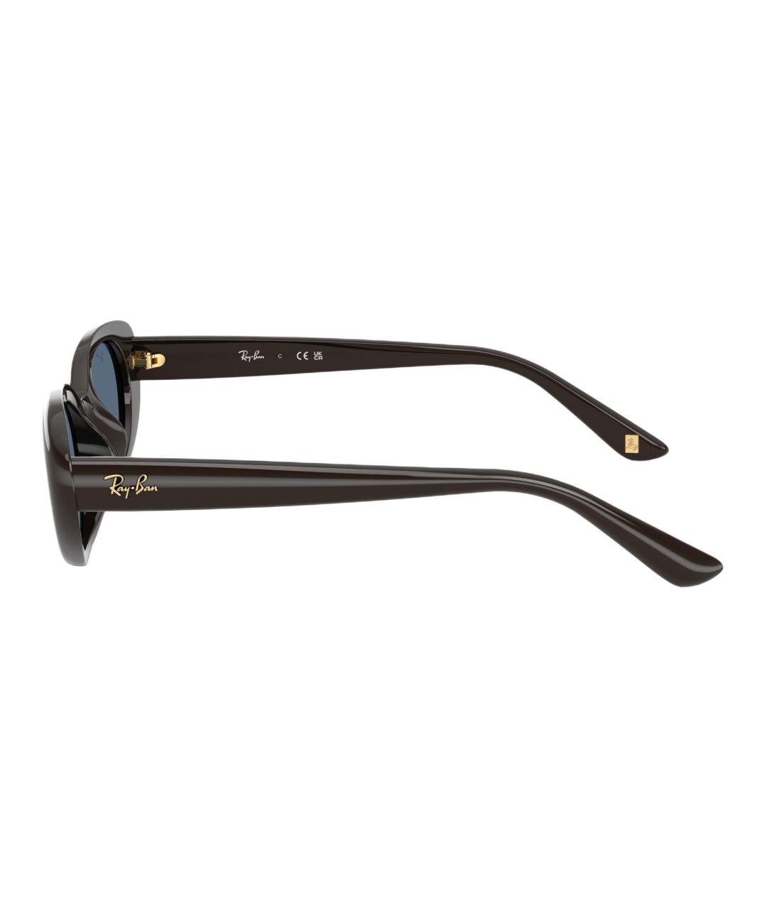 RAY BAN Коричневые пластиковые солнцезащитные очки, фото 3