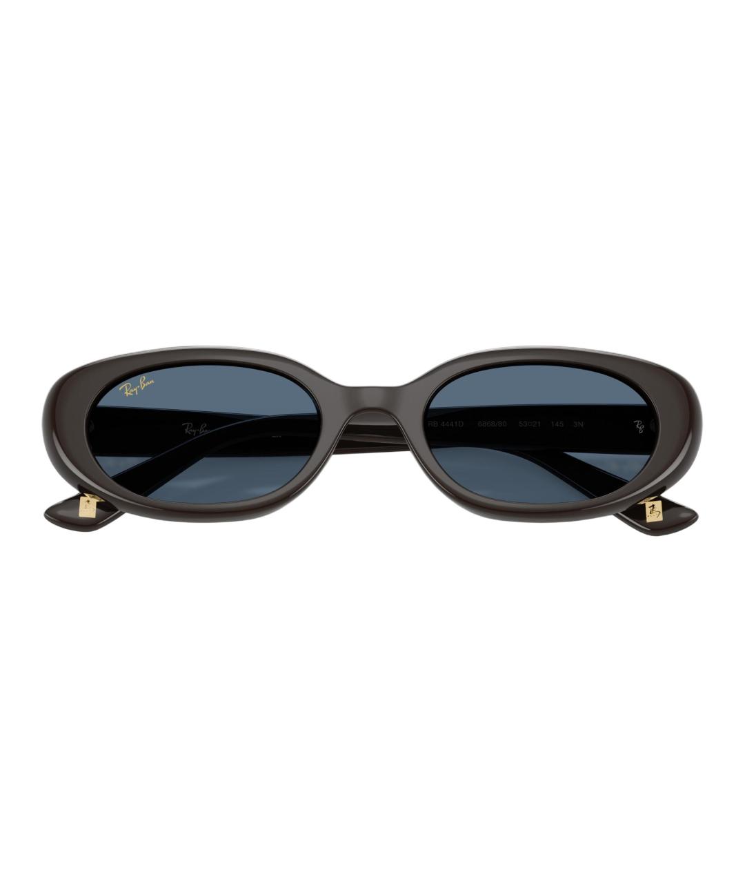 RAY BAN Коричневые пластиковые солнцезащитные очки, фото 5