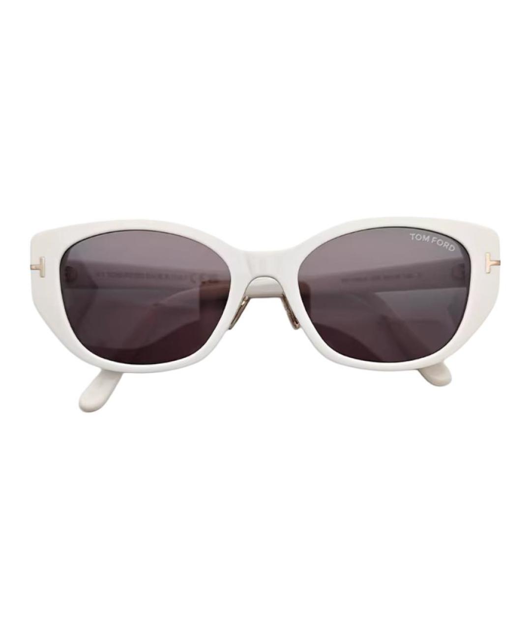 TOM FORD Белые металлические солнцезащитные очки, фото 3