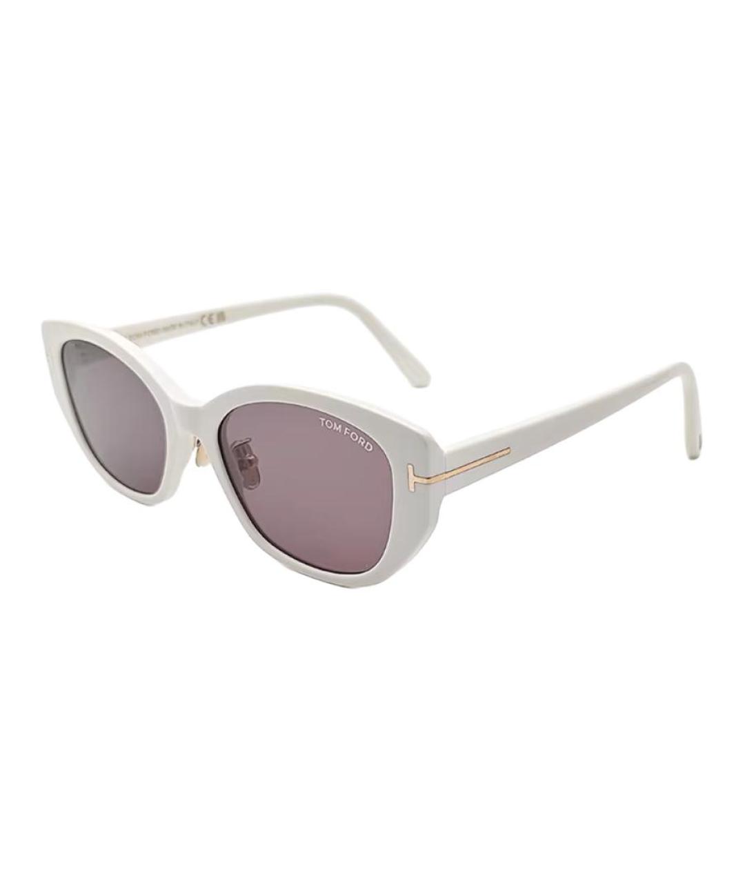 TOM FORD Белые металлические солнцезащитные очки, фото 1