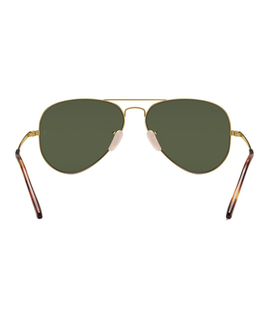 RAY BAN Золотые металлические солнцезащитные очки, фото 4