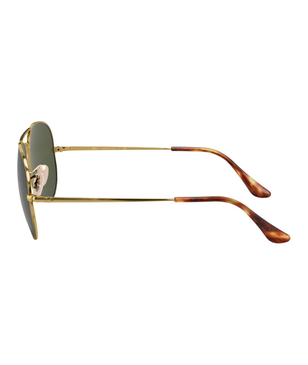 RAY BAN Золотые металлические солнцезащитные очки, фото 3