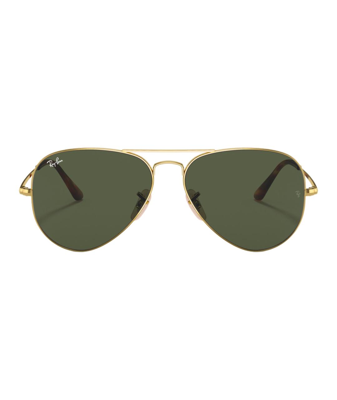 RAY BAN Золотые металлические солнцезащитные очки, фото 2