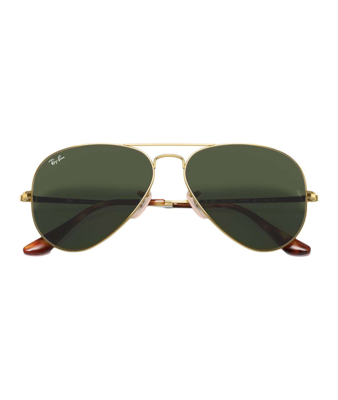 RAY BAN Золотые металлические солнцезащитные очки, фото 5