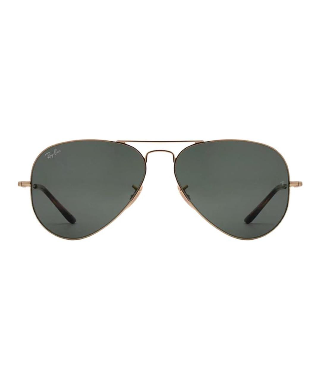 RAY BAN Золотые металлические солнцезащитные очки, фото 2