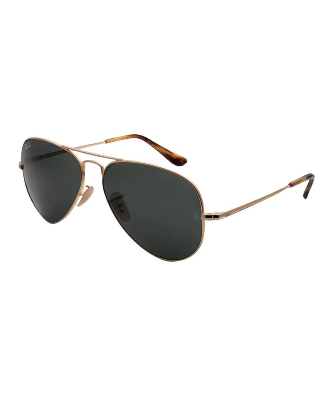 RAY BAN Золотые металлические солнцезащитные очки, фото 1