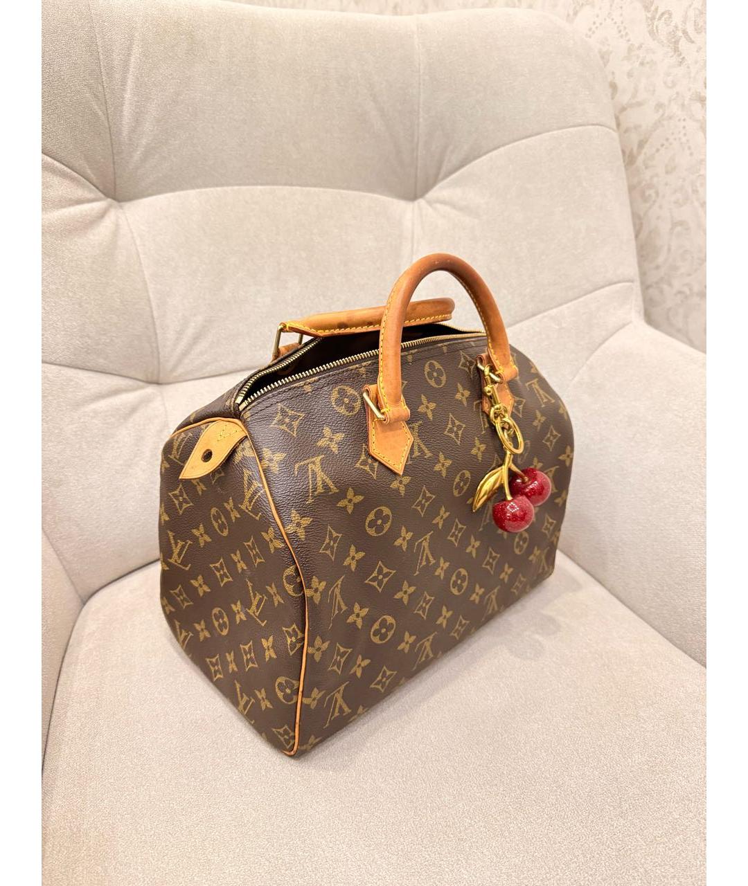 LOUIS VUITTON Коричневая сумка с короткими ручками из канвы, фото 2