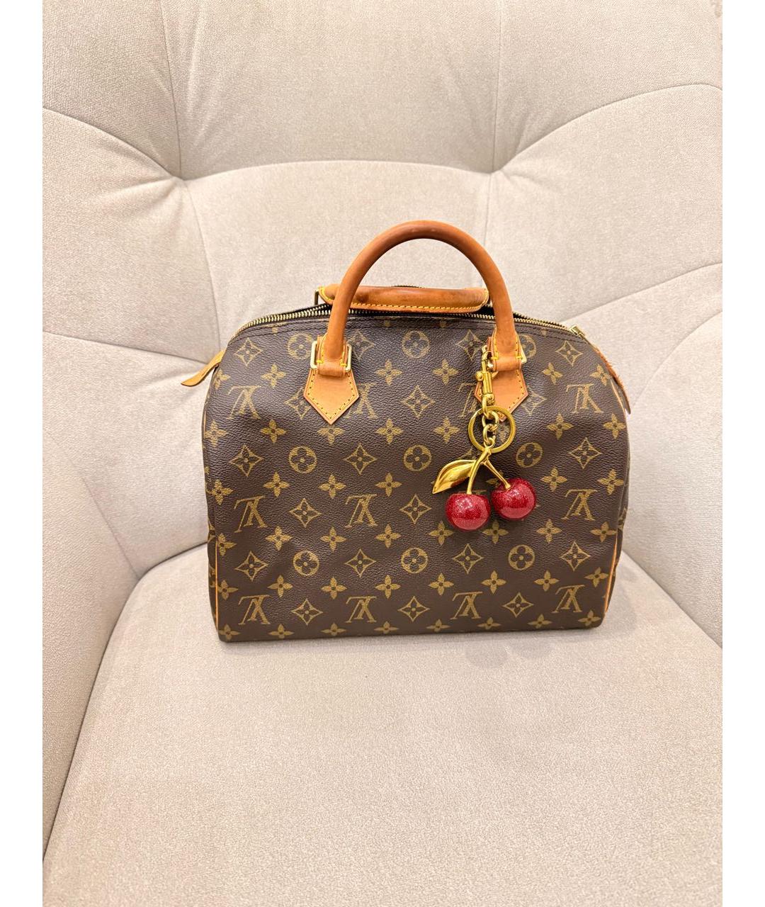 LOUIS VUITTON Коричневая сумка с короткими ручками из канвы, фото 7