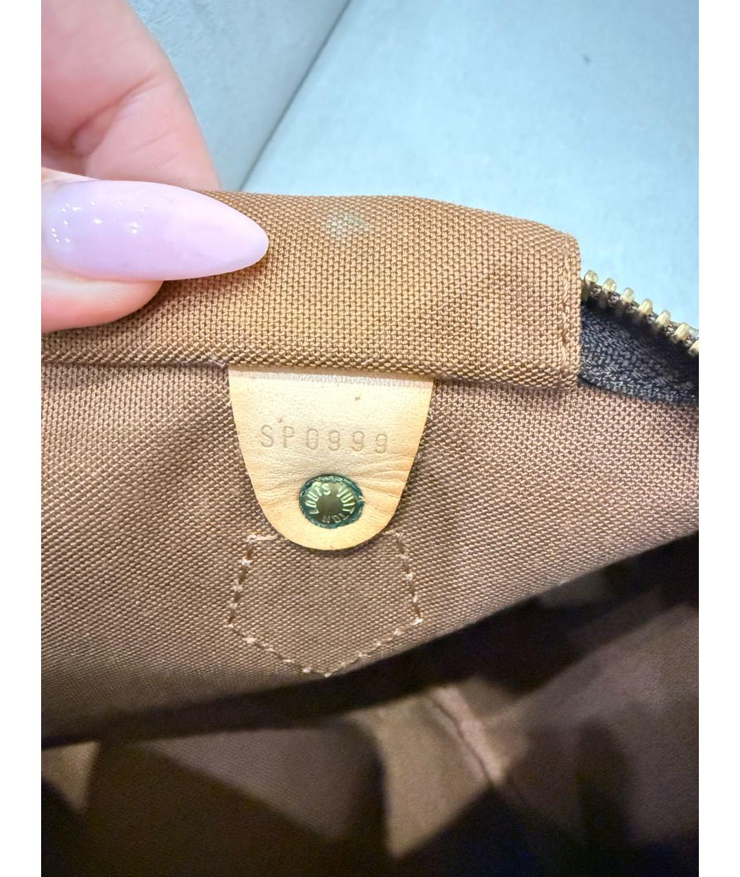 LOUIS VUITTON Коричневая сумка с короткими ручками из канвы, фото 6