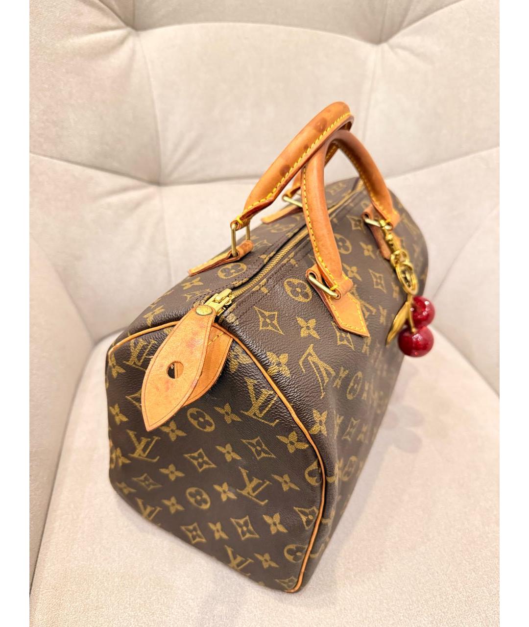 LOUIS VUITTON Коричневая сумка с короткими ручками из канвы, фото 5