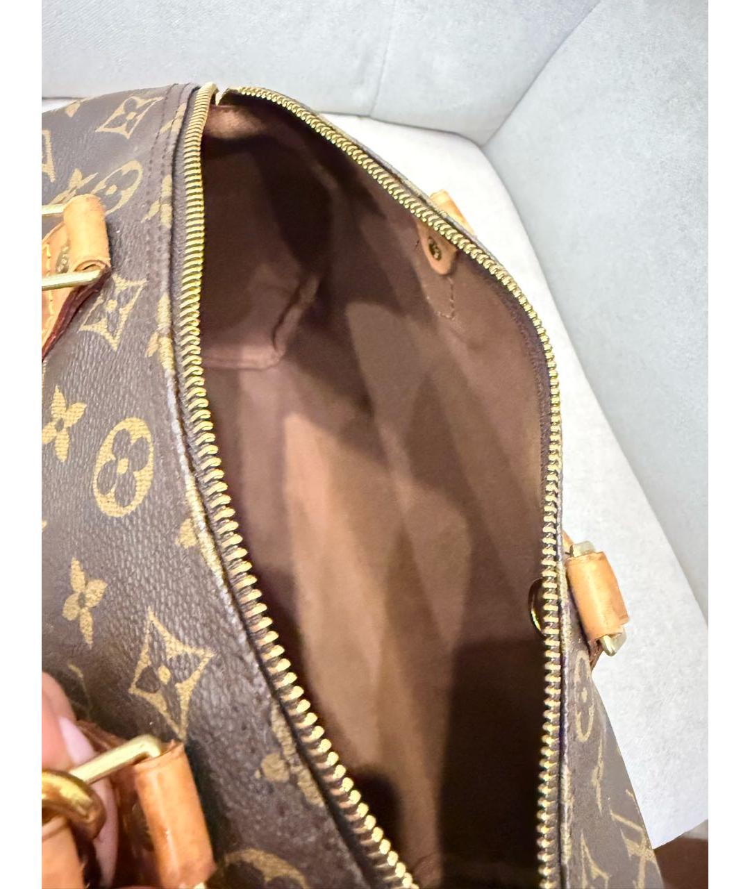 LOUIS VUITTON Коричневая сумка с короткими ручками из канвы, фото 4