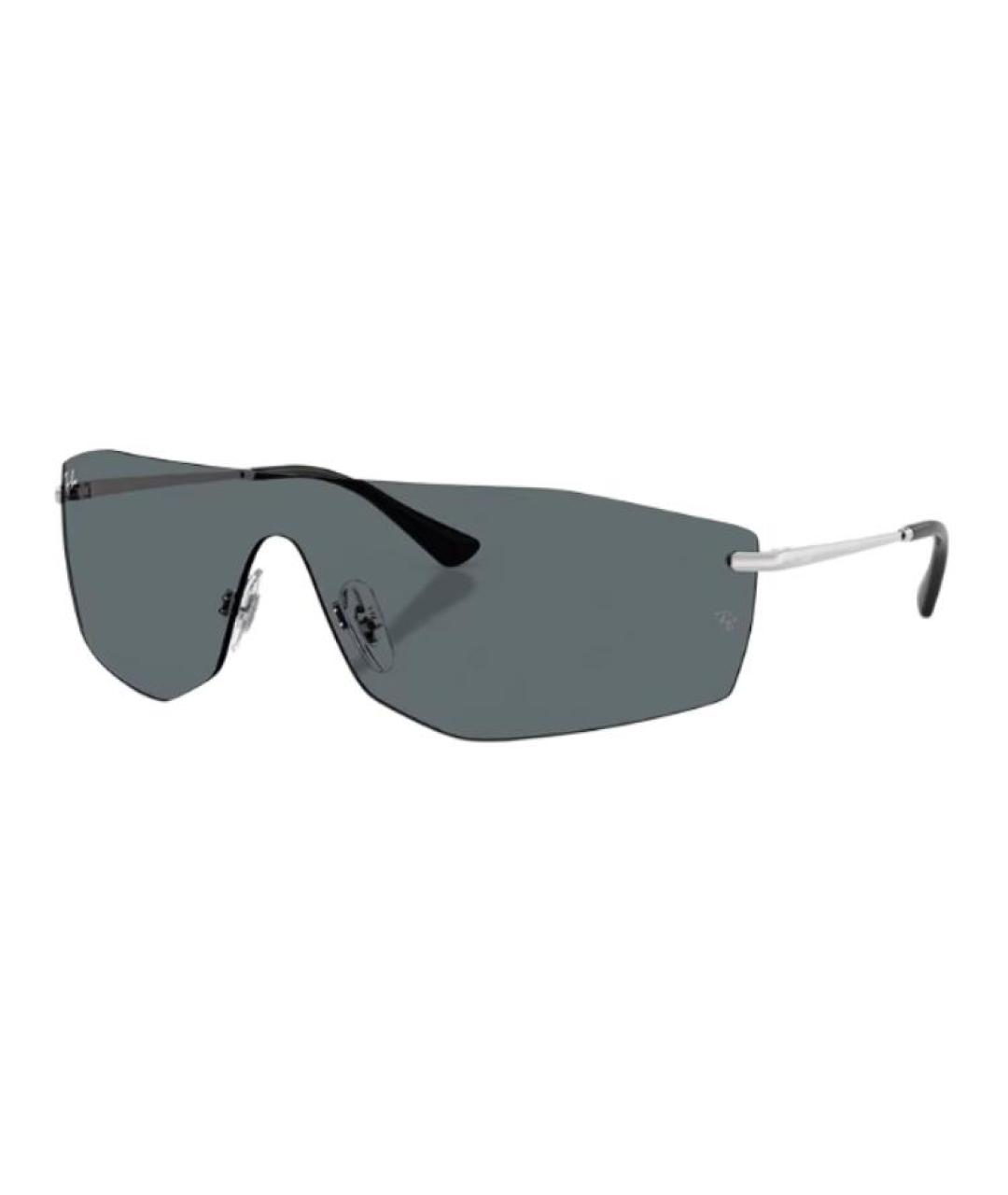 RAY BAN Серебряные металлические солнцезащитные очки, фото 1