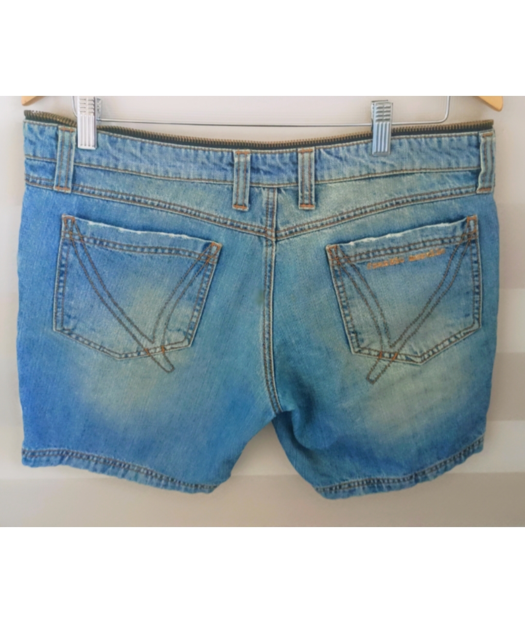 FRANKIE MORELLO Синие хлопко-эластановые шорты, фото 2