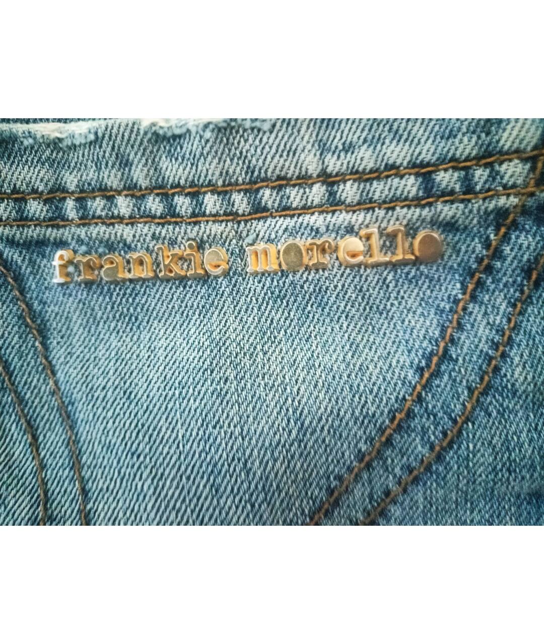 FRANKIE MORELLO Синие хлопко-эластановые шорты, фото 4