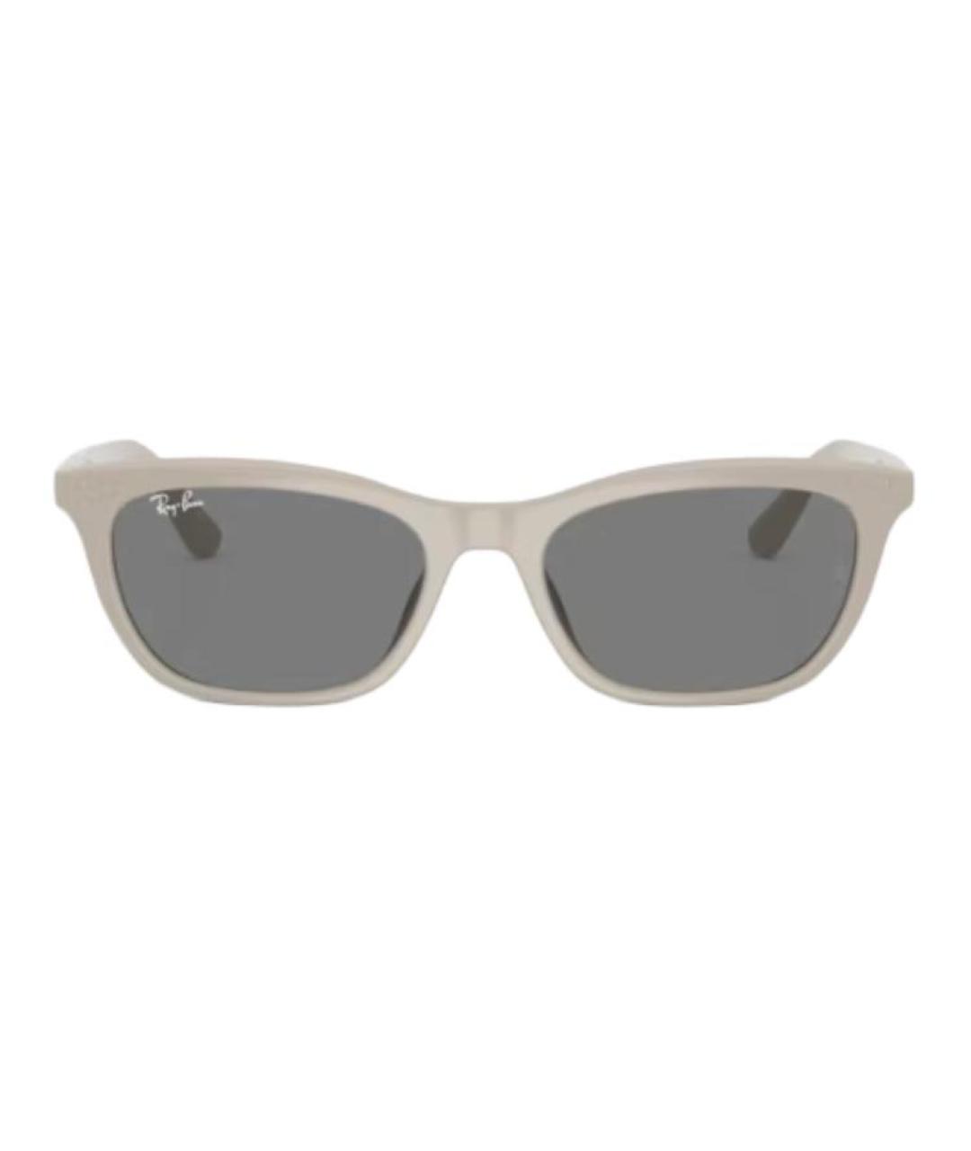 RAY BAN Бежевые пластиковые солнцезащитные очки, фото 2