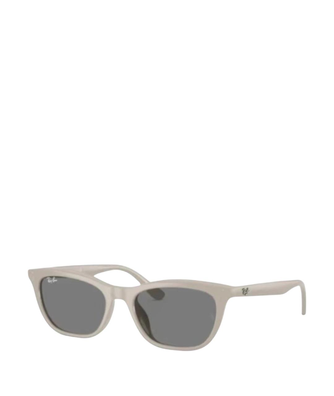 RAY BAN Бежевые пластиковые солнцезащитные очки, фото 1