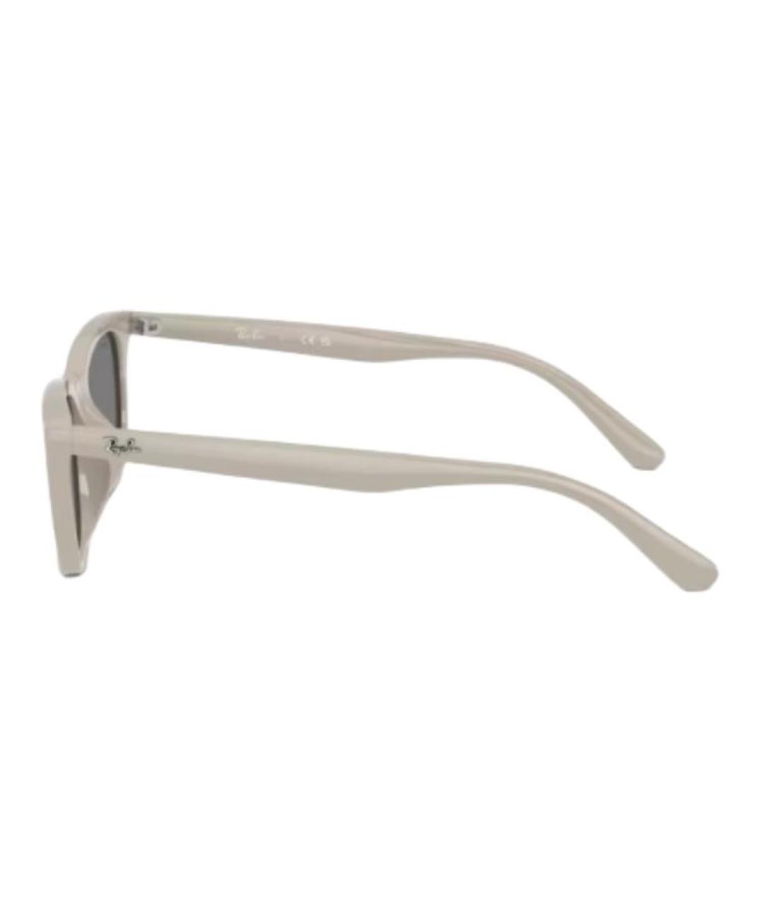 RAY BAN Бежевые пластиковые солнцезащитные очки, фото 3
